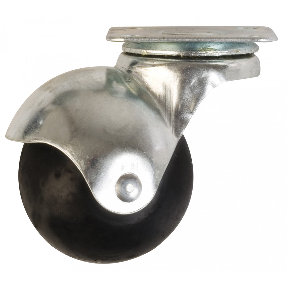 Rueda De Goma Bola Base Metalica Crom 50mm