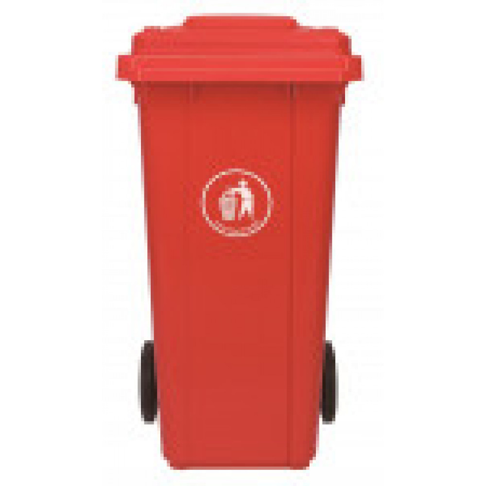 Contenedor Basura 120 Lts Rojo Q. Rubber