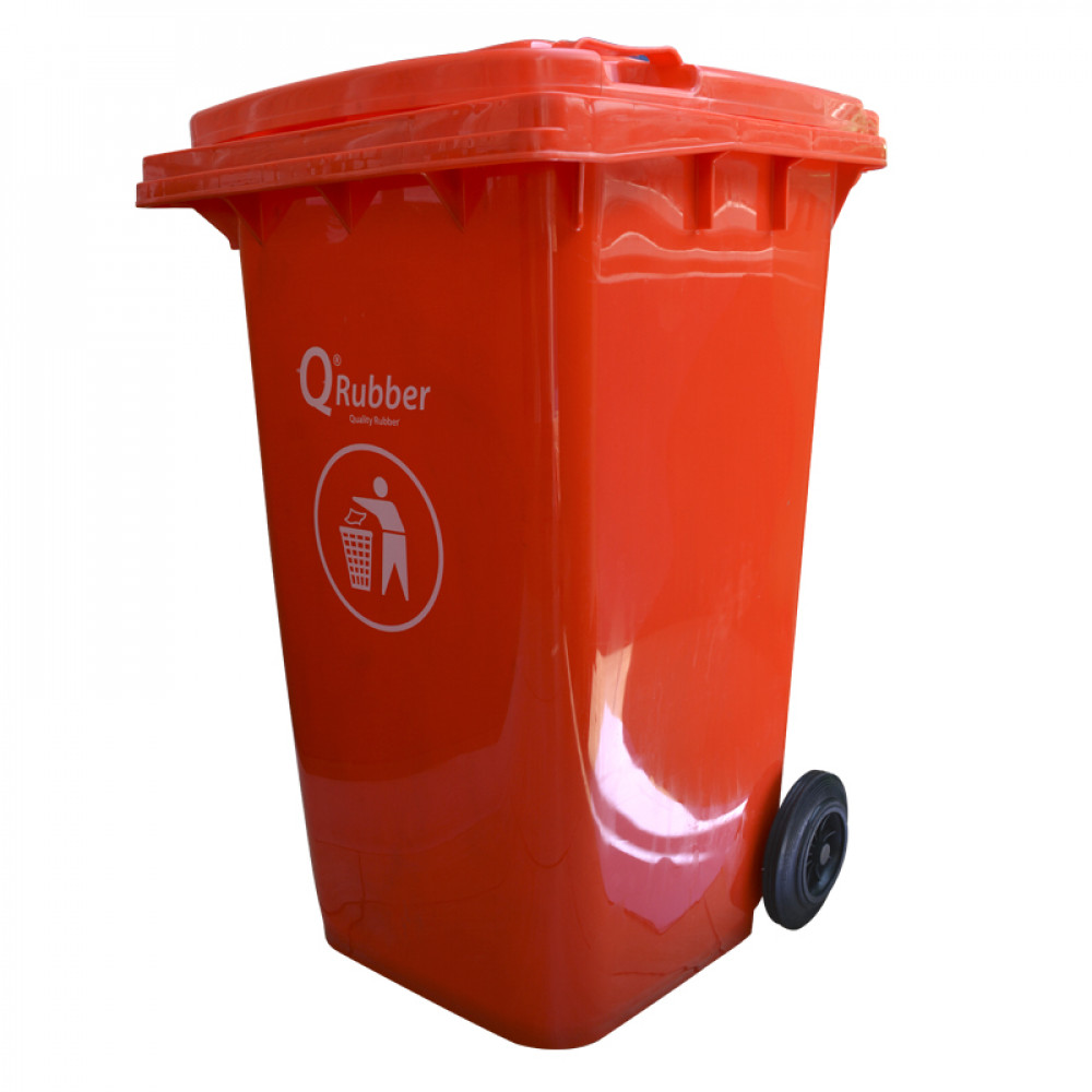 Contenedor Basura Qrubber 240 Lts Rojo