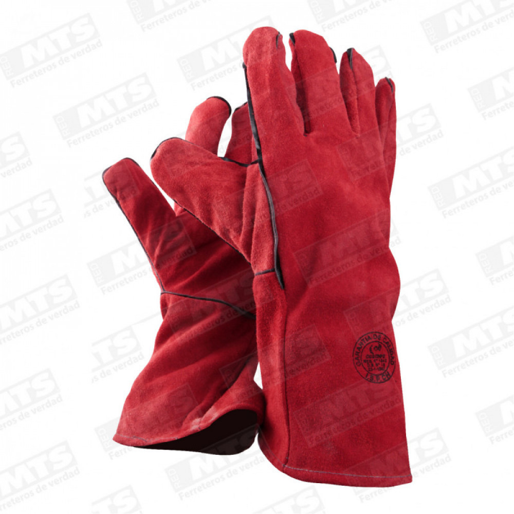 GUANTE SOLDADOR ROJO C/FORRO