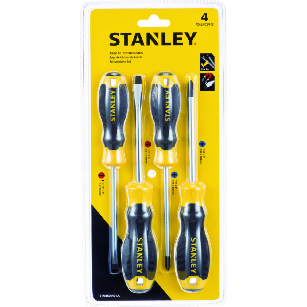 ATORNILLADOR STANLEY M/NEGRO (4PCS) 60040