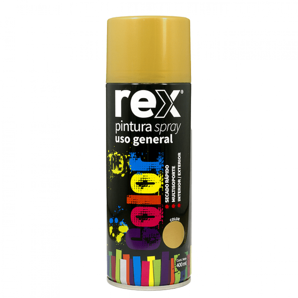 Pintura Spray Gral Dorado Tarro 400ml Rex