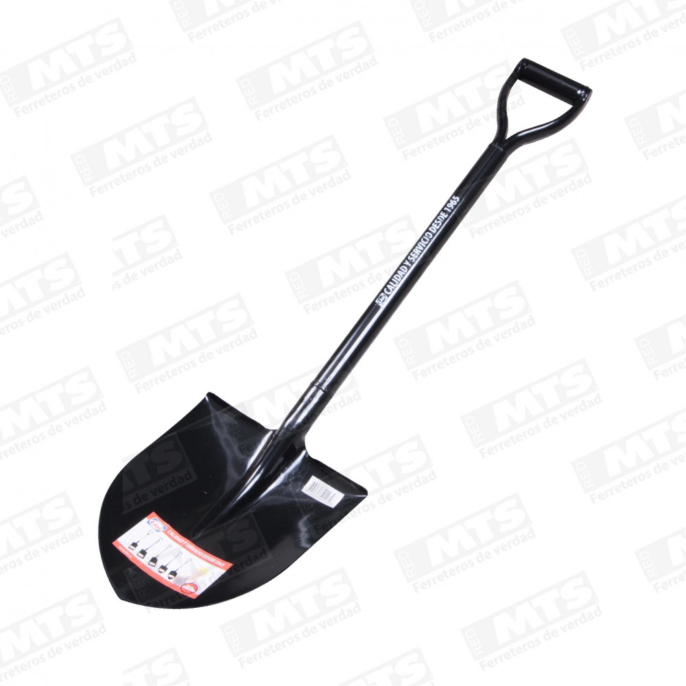 Pala Punta Huevo Mango Metalico Negro
