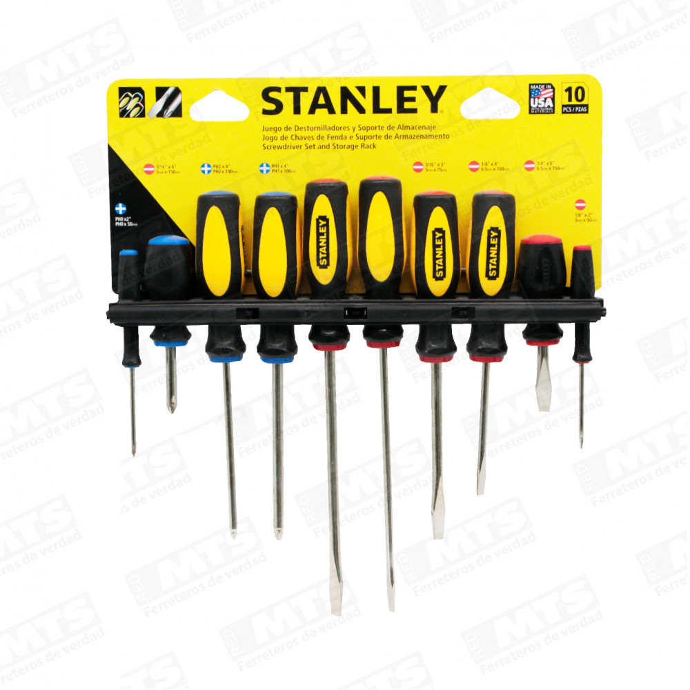 Jgo. Ator 10pzs Stanley M/negro 60100 (1425010)