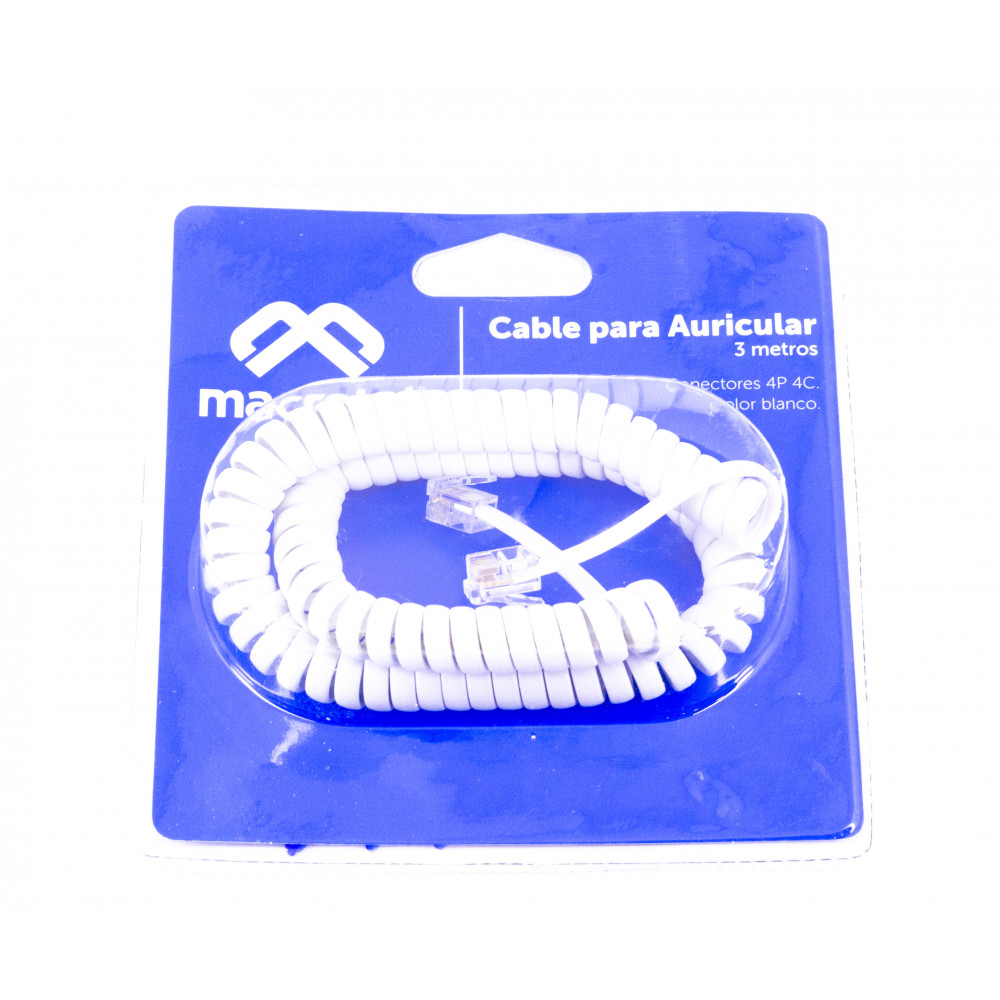 Cable Espiral P/telefono 3 Mts Macrotel (mt-1270)