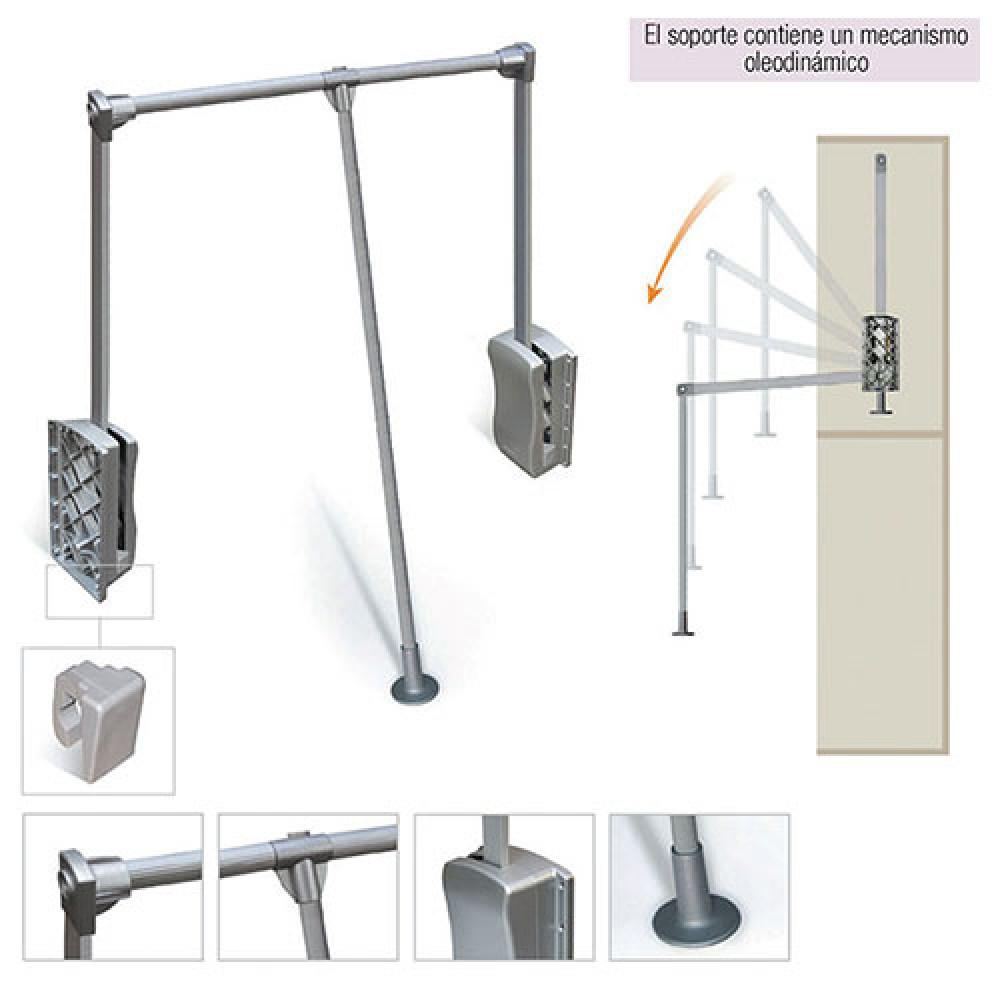 Colgador Abat Alum Y Plast Aluminio 83115
