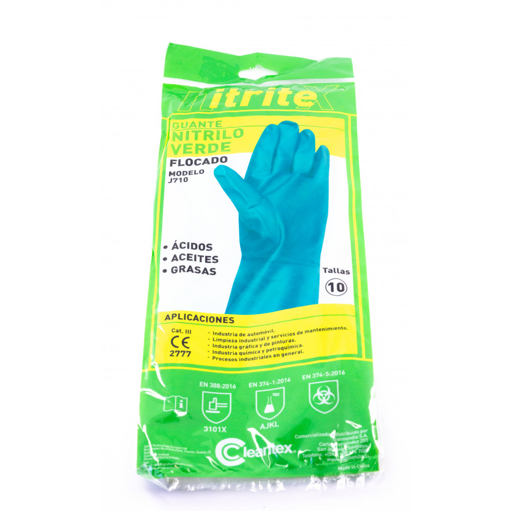 Guante Nitrilo 13 T/10 Verde