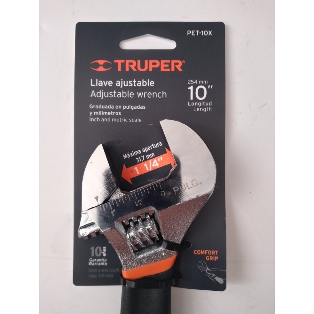 Llave Regulable C/mango Vinilo 10 Truper 15511