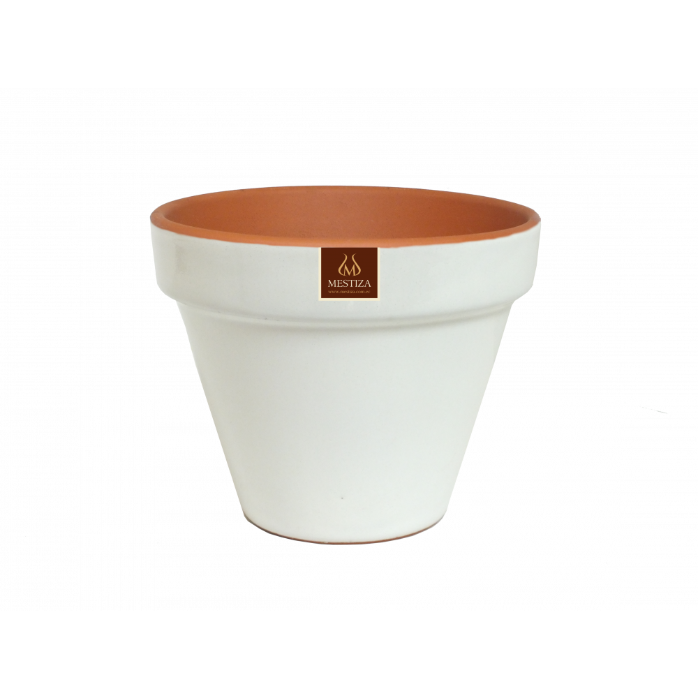 Macetero Ceramico Blco 19cm