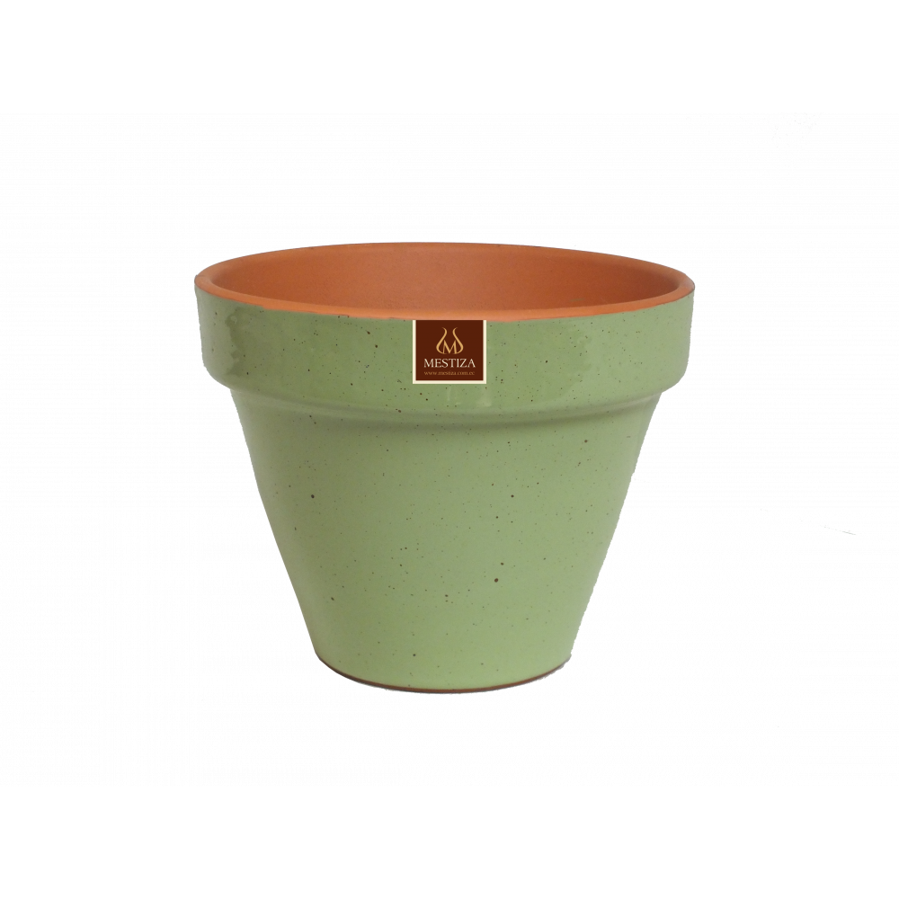 Macetero Ceramico Verde Salvia 19cm
