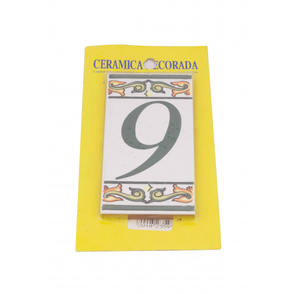 Numero Ceramico 9 Mod. Rustico N150097