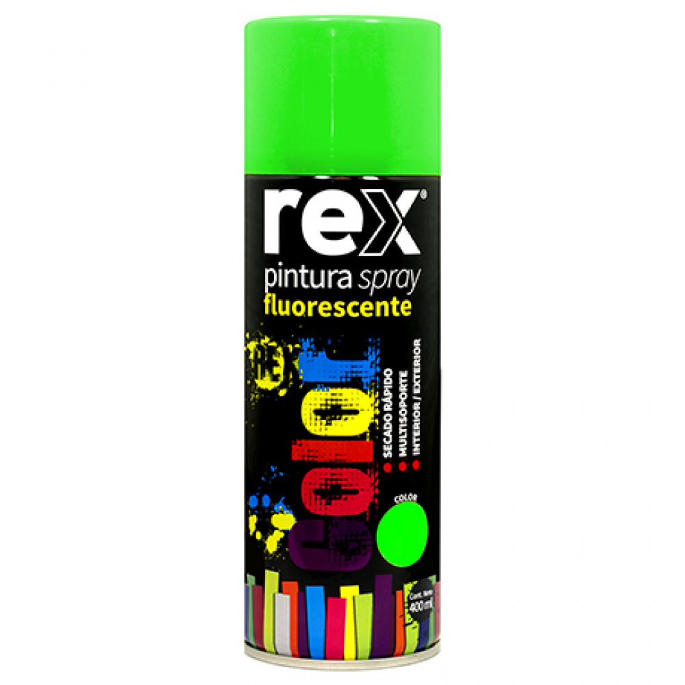 Pintura Spray Fluoresc Verde Tarro 400ml Rex