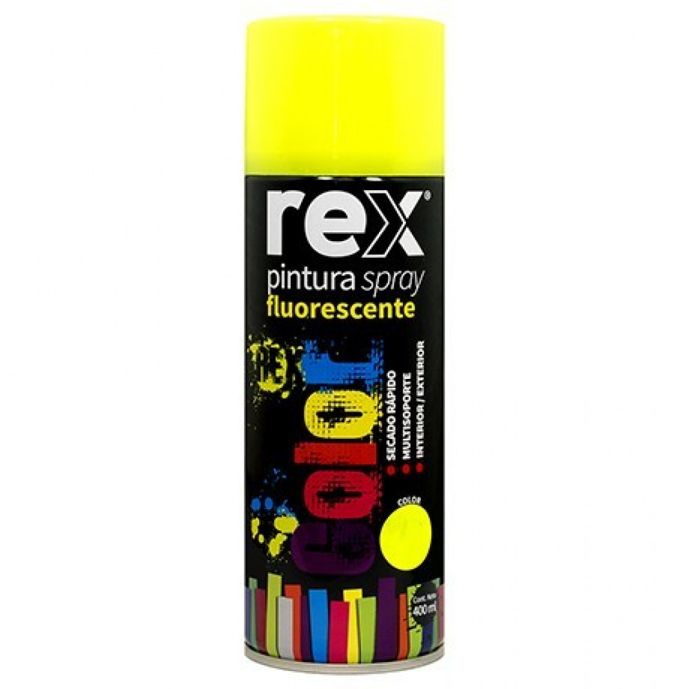 Pintura Spray Fluoresc Amarillo Tarro 400ml Rex