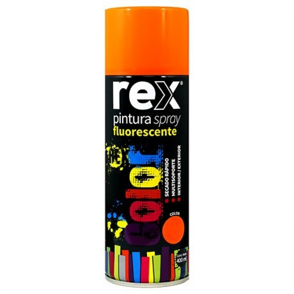 Pintura Spray Fluoresc Naranjo Tarro 400ml Rex