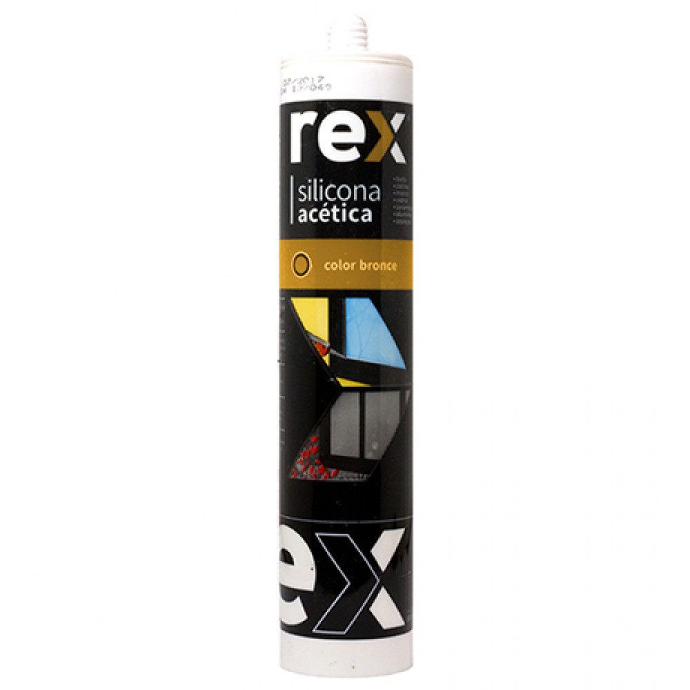 Silicona Acetica Bronce Cartucho 300ml Rex