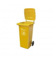 CONTENEDOR BASURA QRUBBER 120 LTS AMARILLO