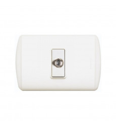 Toma Coaxial Tv Color Blanco Armada