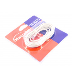 Cable Telefonico Plano Color Marfil 3mts Mt-0115