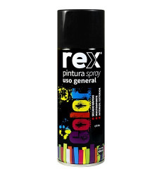 Pintura Spray Gral Negro Mate Tarro 400ml Rex